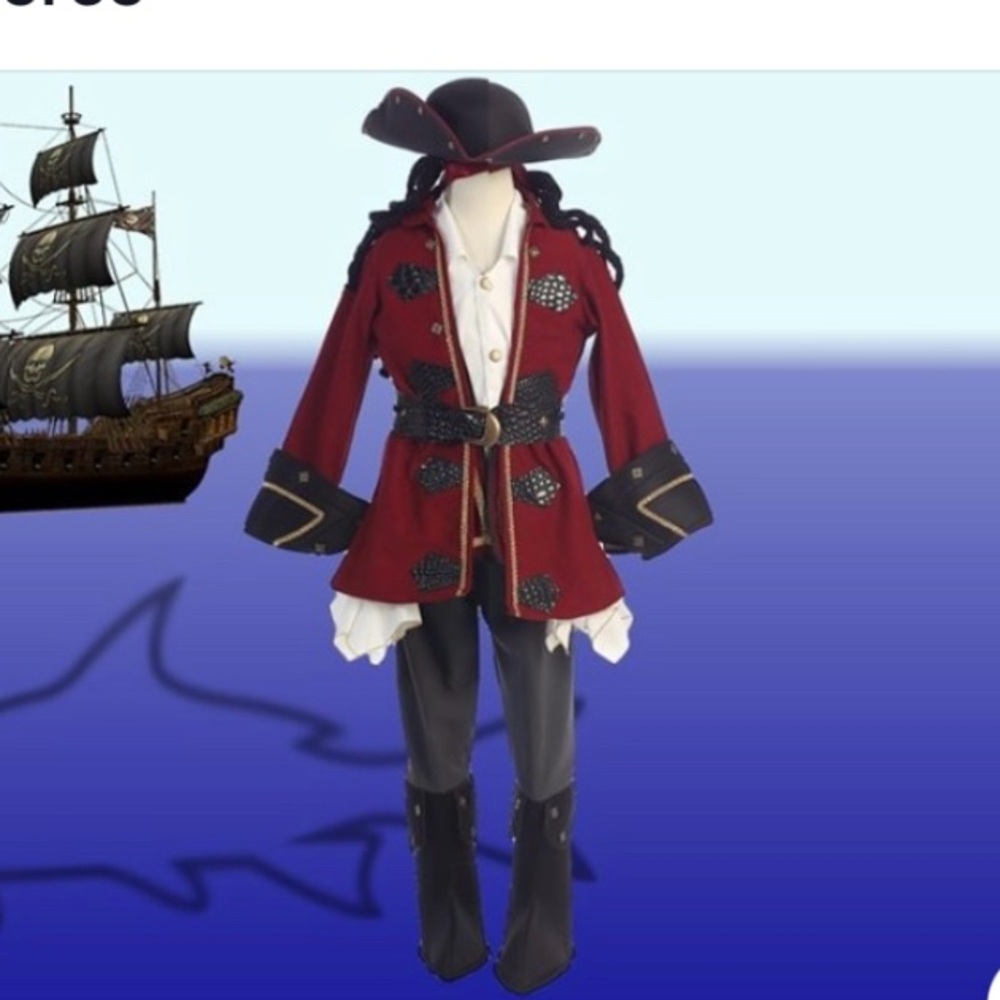 Pirate Costume for Boys - Red and Black New 7 piece set